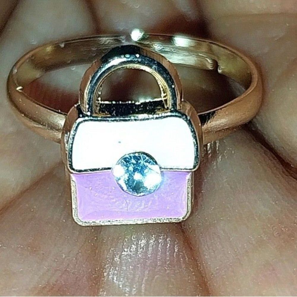 Super cute girls jeweledโadjustable purse ring